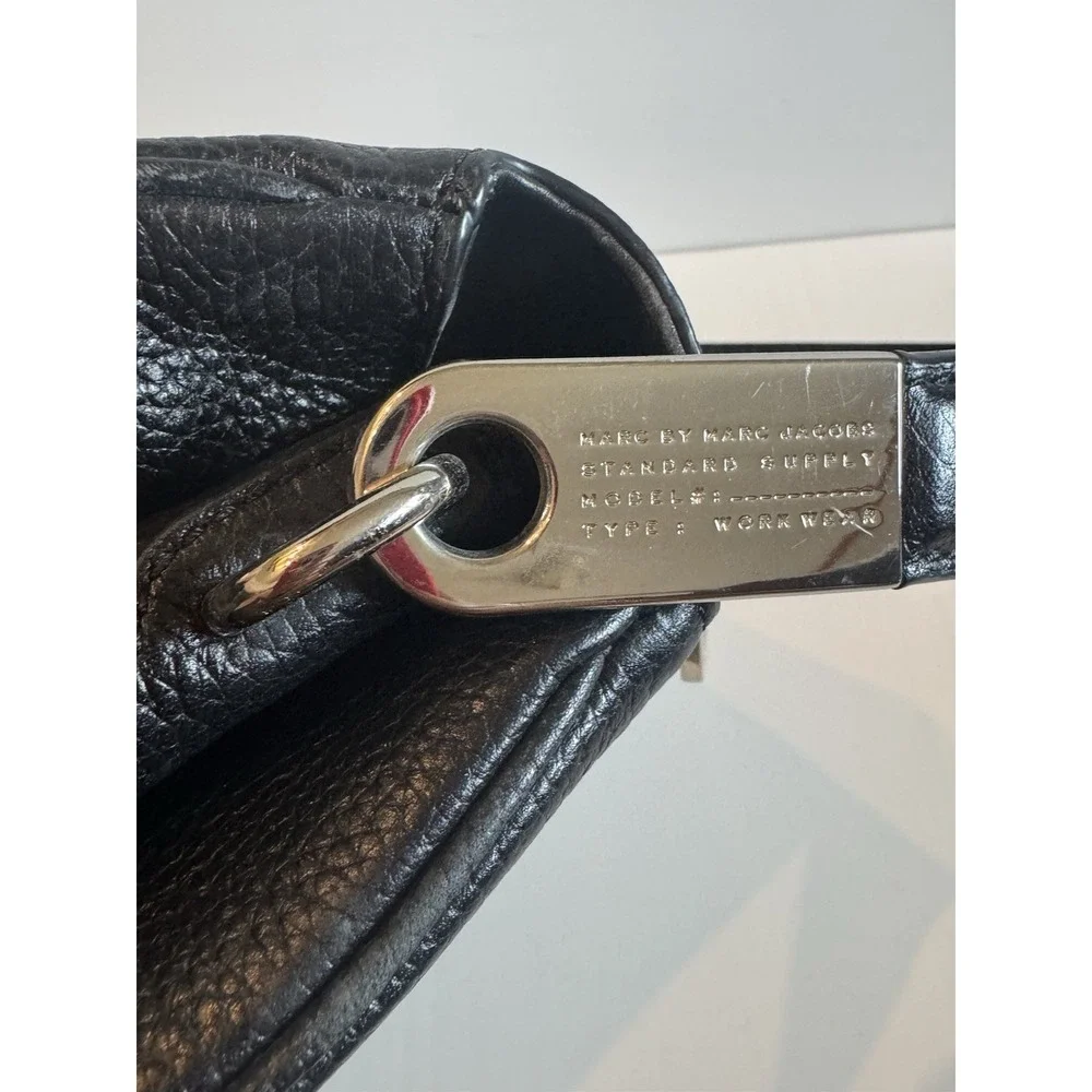 Marc by Marc Jacobs Pebbled Leather Shoulder Bag Black Standard Supply Hobo